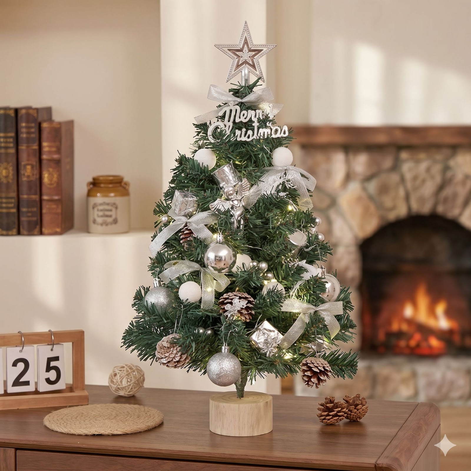 Mini-Weihnachtsbaum mit LED-Lichterkette