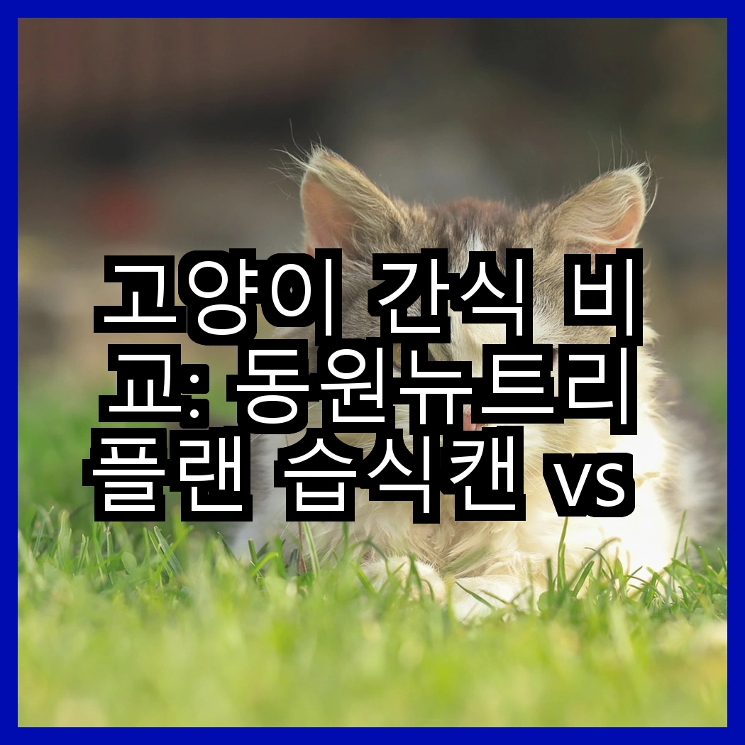 고양이 간식 비교: 동원뉴트리플랜 습식캔 vs 모이스트루, 어떤 선택이 더 맛있을까? 썸네일