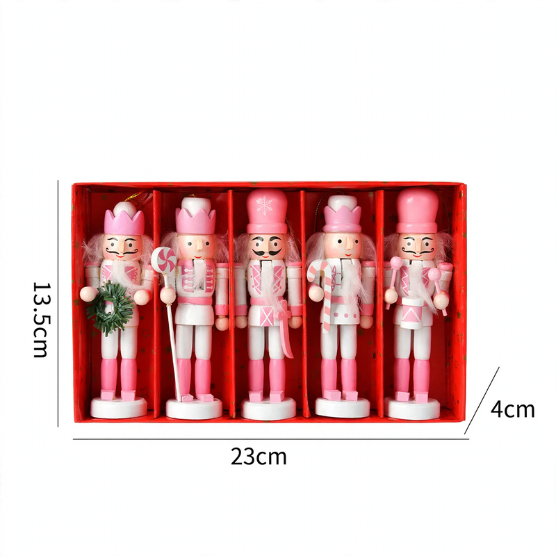 Wooden nutcracker soldiers, set for Christmas decoration