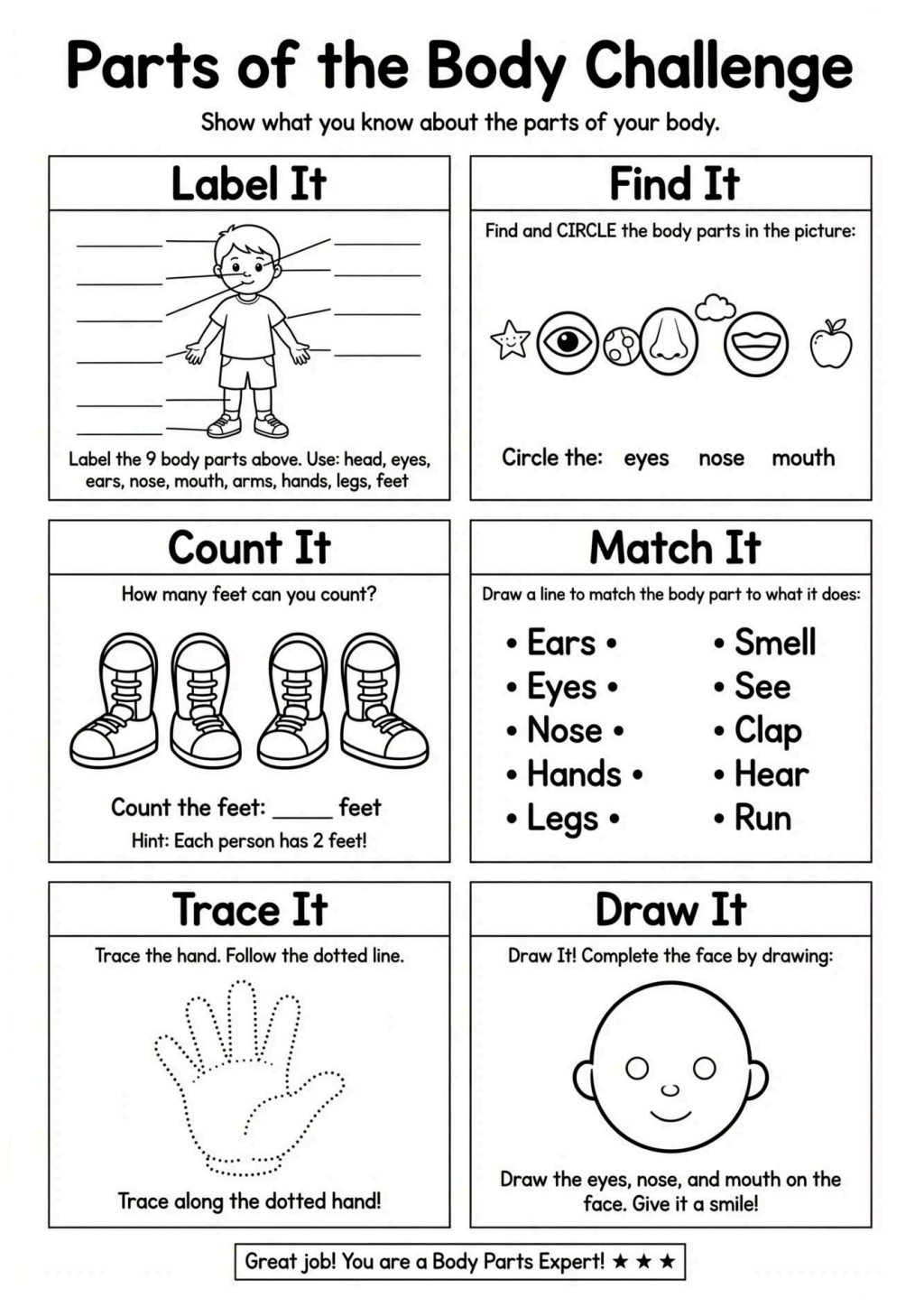 Parts of the Body Challenge