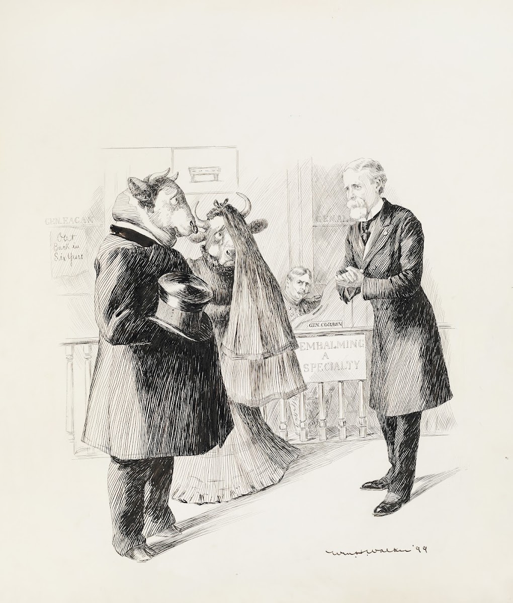General Corbin and General Eagan depicted as funeral home owners 1899