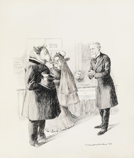 General Corbin and General Eagan depicted as funeral home owners 1899