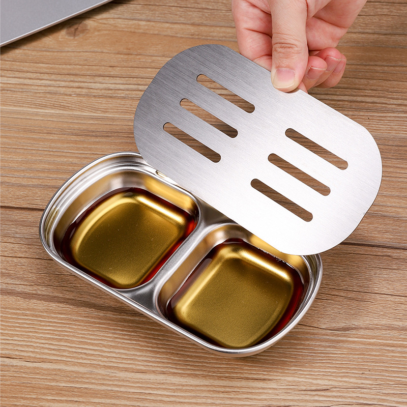 Stainless steel tray with drain for tea