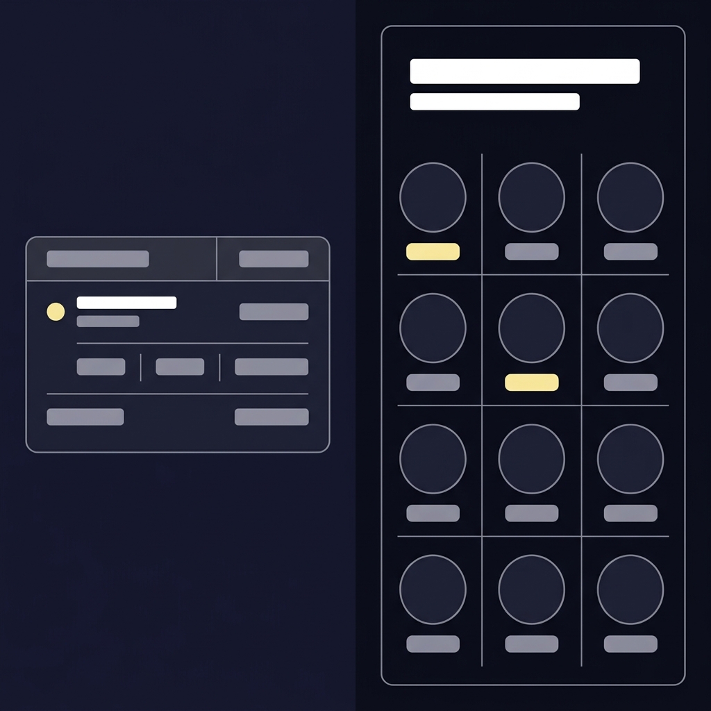 Minimalist 2D vector screenshot composite of a transactions log entry card and a team roster page side by side for a how to guide showing layout and highlights for clippers prediction