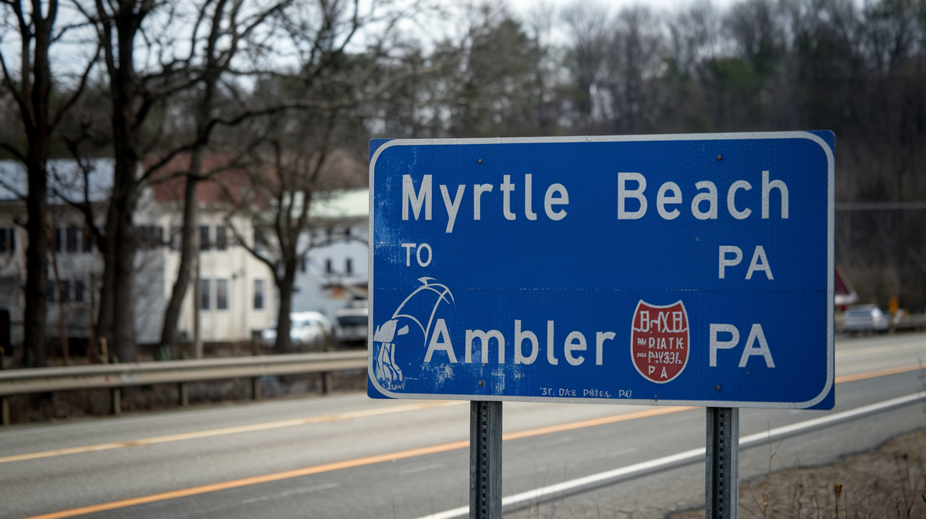 Distance and Travel Tips: Ambler, PA to Myrtle Beach, SC