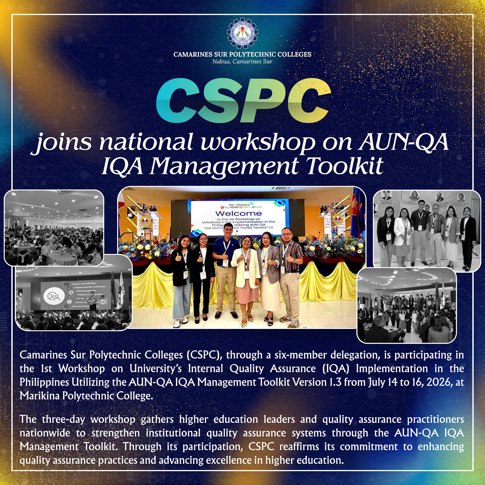 𝗖𝗦𝗣𝗖 𝗷𝗼𝗶𝗻𝘀 𝗻𝗮𝘁𝗶𝗼𝗻𝗮𝗹 𝘄𝗼𝗿𝗸𝘀𝗵𝗼𝗽 𝗼𝗻 𝗔𝗨𝗡-𝗤𝗔 𝗜𝗤𝗔 𝗠𝗮𝗻𝗮𝗴𝗲𝗺𝗲𝗻𝘁 𝗧𝗼𝗼𝗹𝗸𝗶𝘁