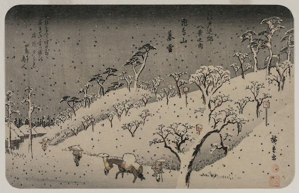 Evening Snow at Asuka Hill from the series Eight Views of the Environs of Edo c