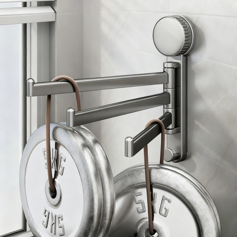 Suction cup holder for kitchen towels, rotatable