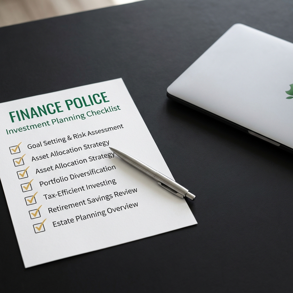 Close up of a simple checklist on a dark desk with a pen and a blurred laptop in the background minimalist workspace for how to start investing in startups