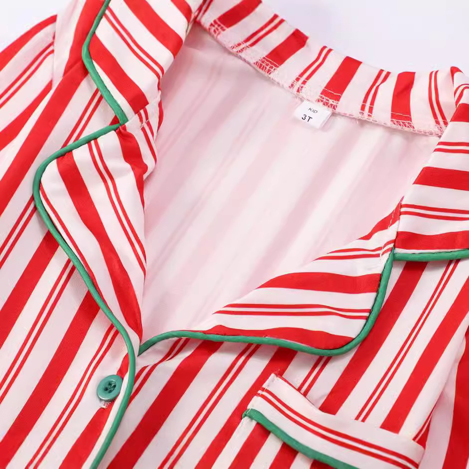 Family Pajama Set, Striped Design, Christmas