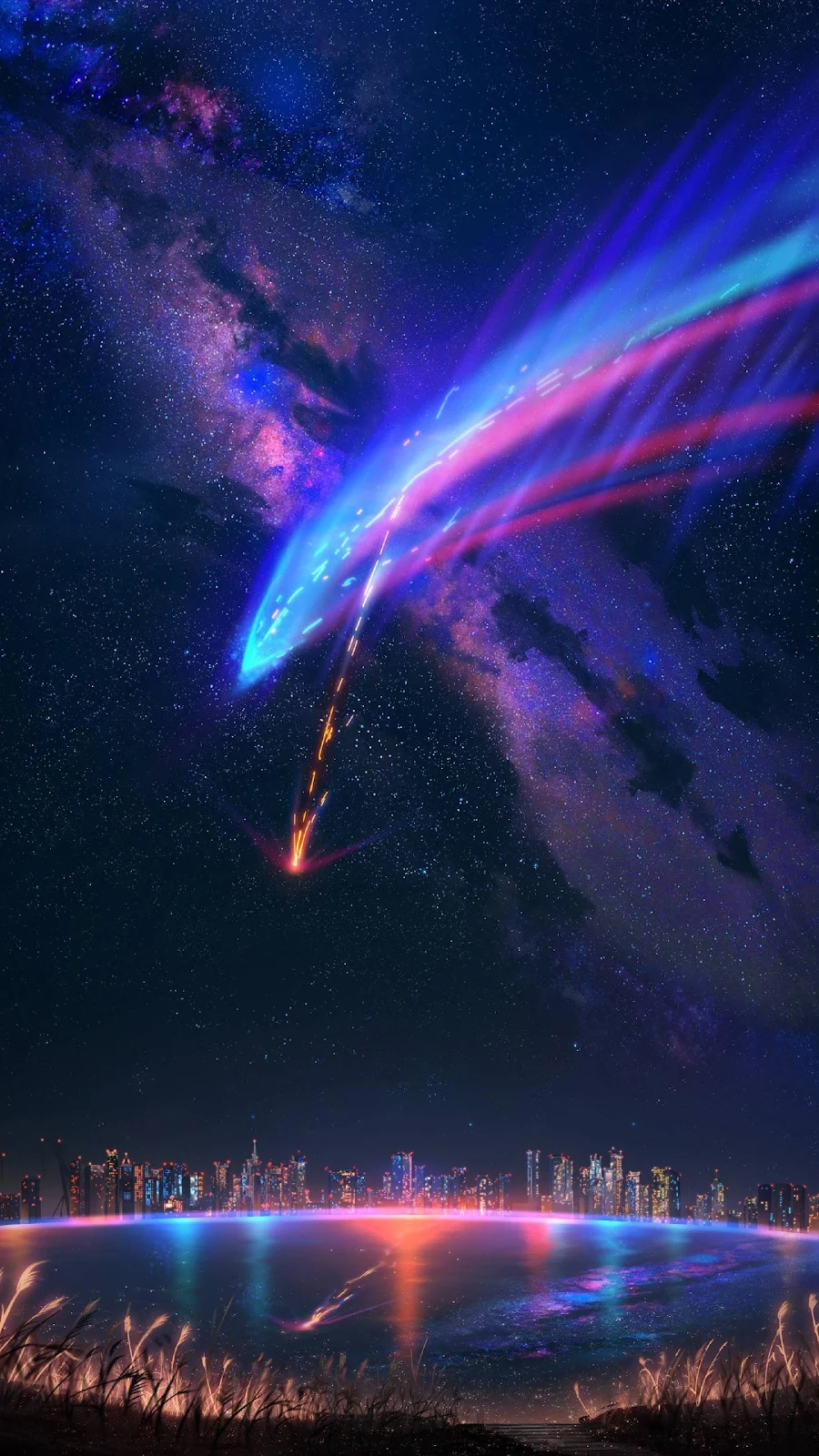 Your Name Tiamat Comet - Anime Art Style 2K iPhone Wallpaper (1440x2560)