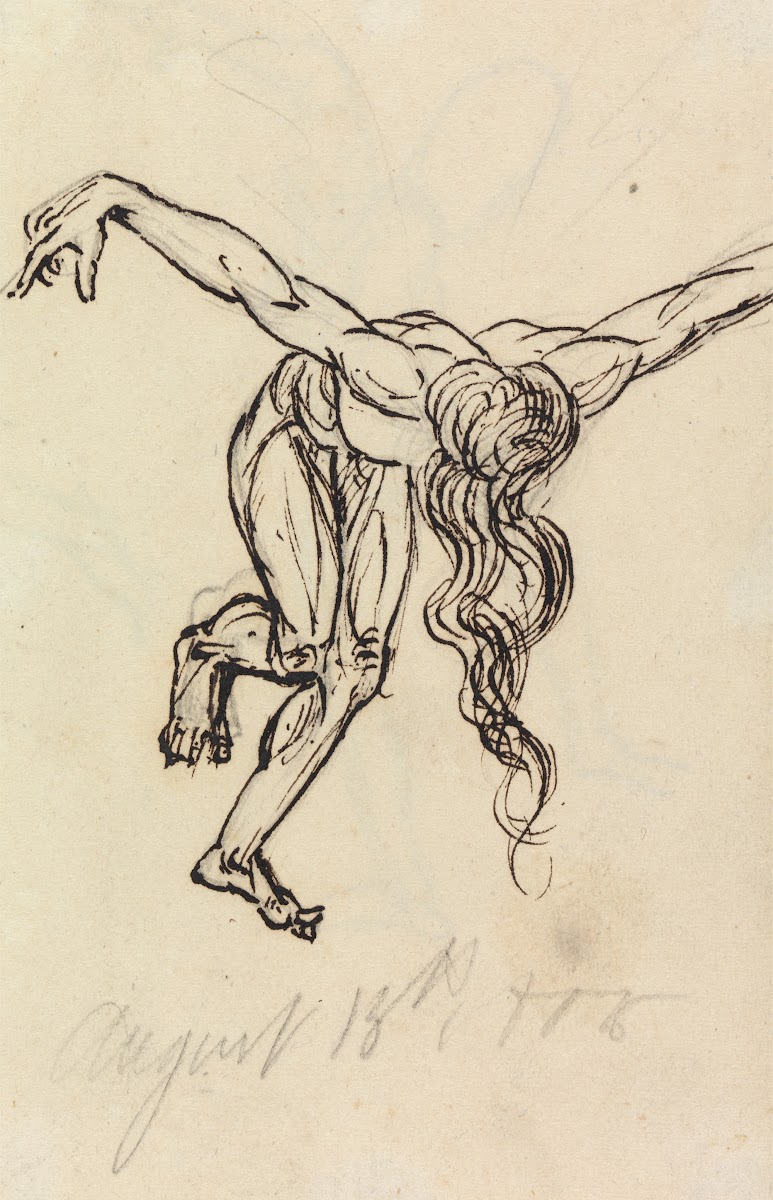 Study of a Nude Leaning Forward with Arms Extended Out 1806