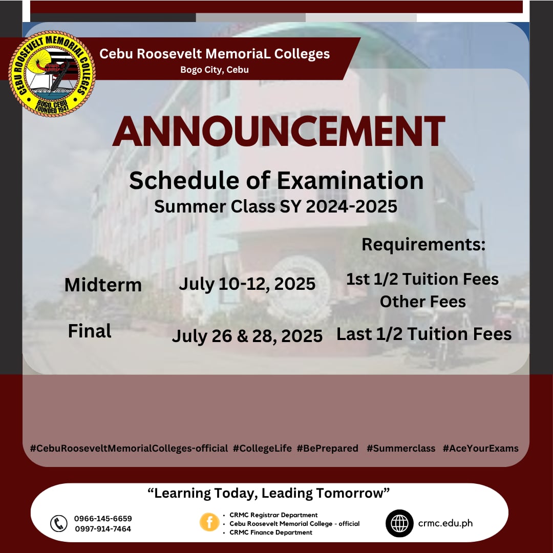Schedule of Examinations