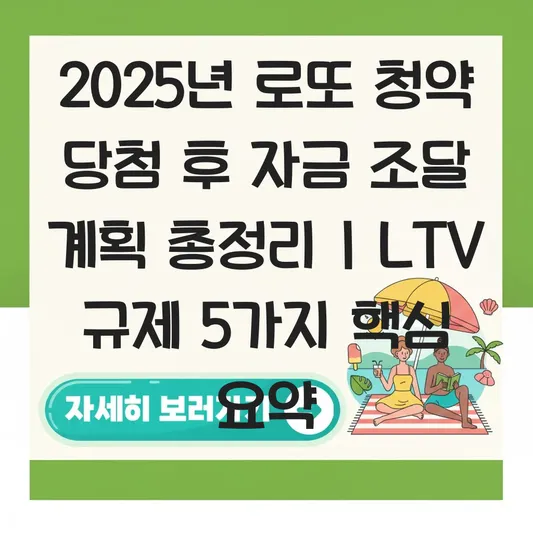 로또 청약 당첨 후 자금 조달 계획 세우기와 주택담보대출 LTV 규제 사항 대표 이미지
