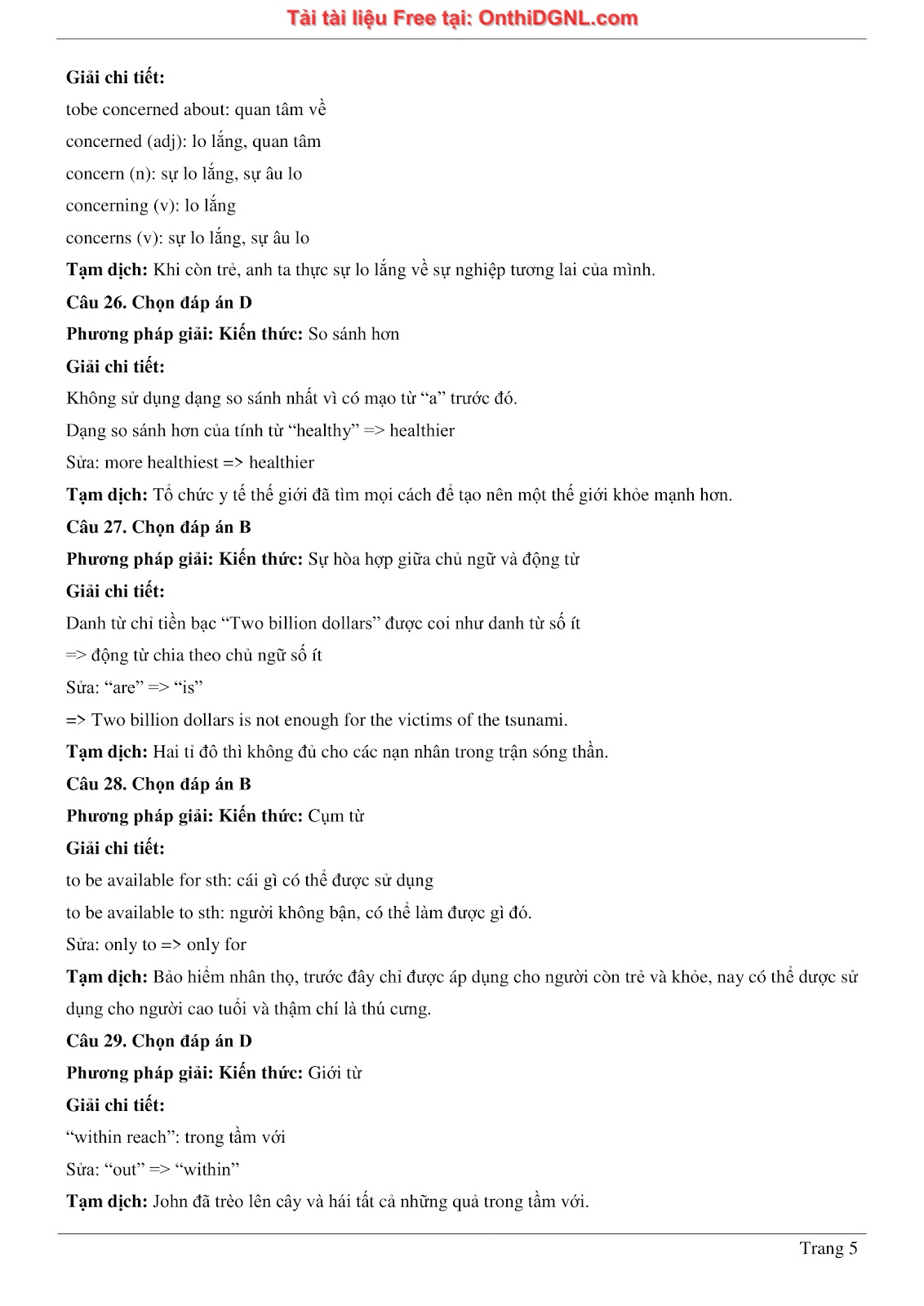 800 bài tập môn Tiếng Anh - Ôn thi ĐGNL ĐHQG TP HCM Phần 18