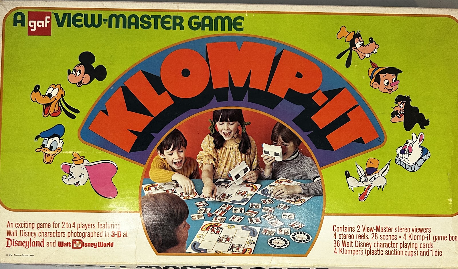 Klomp-It, a GAF View-Master game featuring 3-D photography of Disneyland and Walt Disney World characters