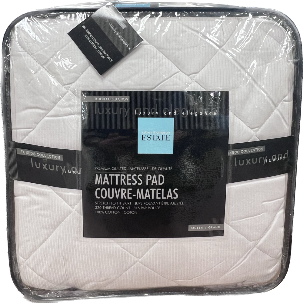 Cubre colchón de algodón Ashley Thompson Estate™ de 320 hilos color blanco