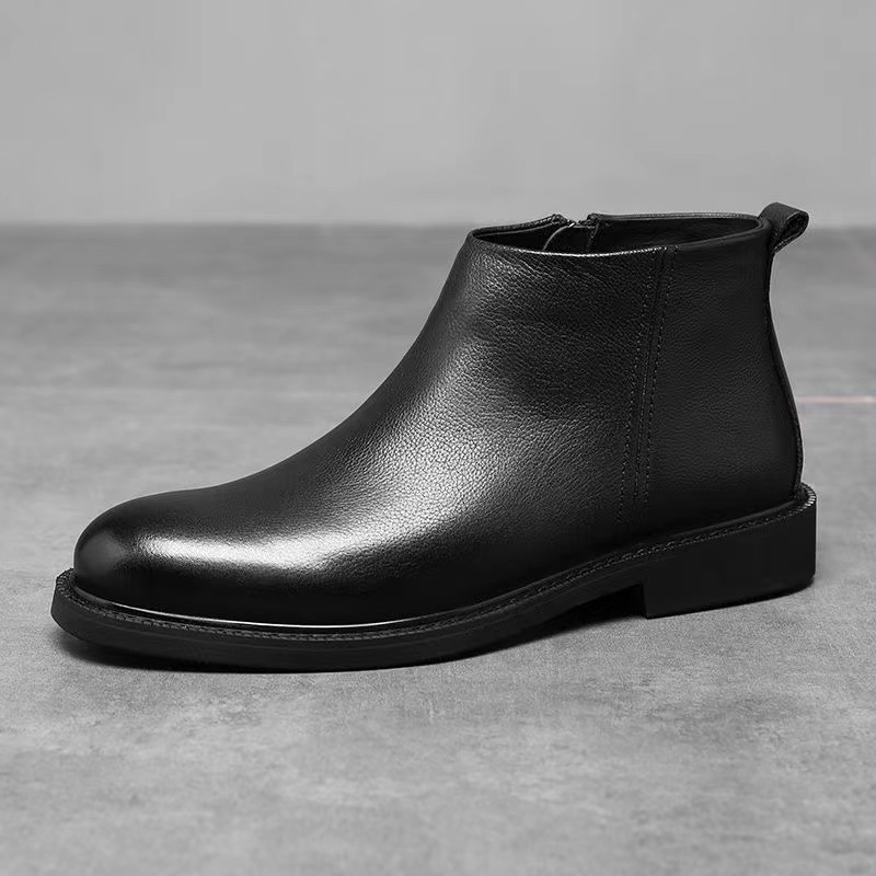 Men's Chelsea boots, simple design, synthetic leather