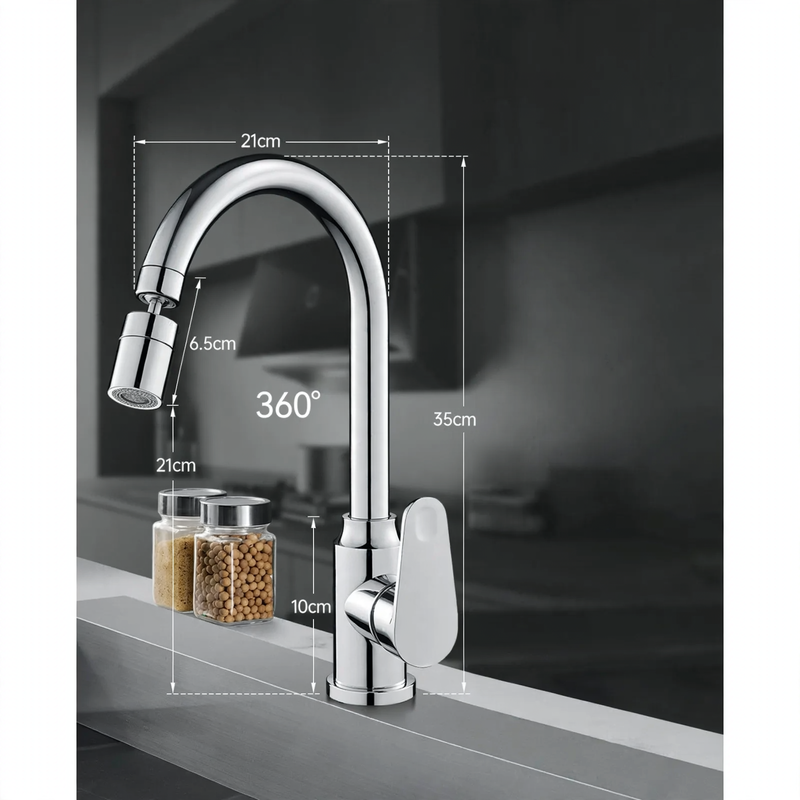Stainless Steel Kitchen Faucet, swivable, cold and hot water