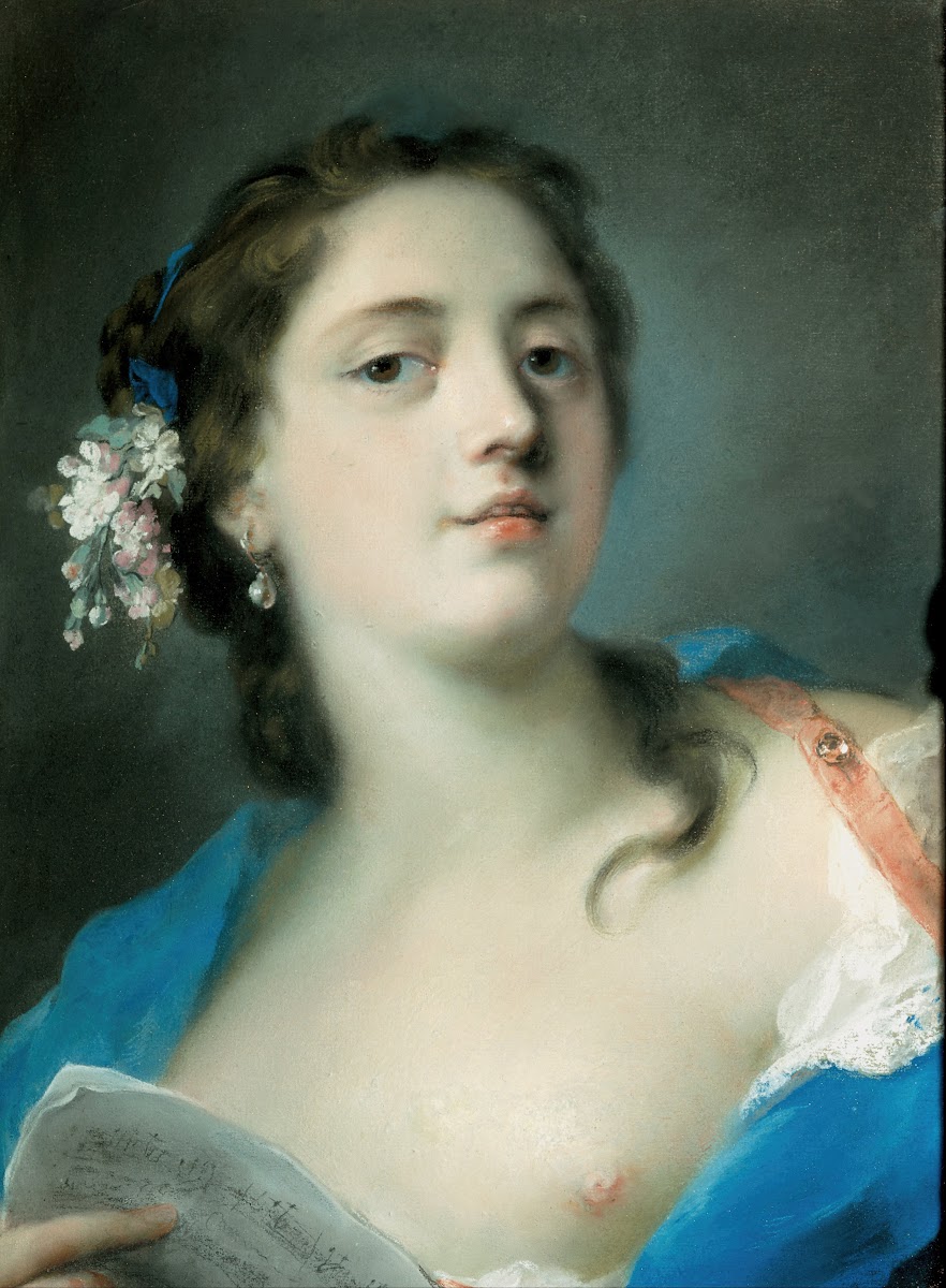 The Singer Faustina Bordoni 1697 1781 with a Musical Score between 1724 and 1725