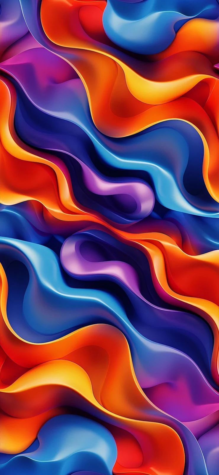 Vibrant Colorful Abstract Waves - Digital Art Full HD iPhone Wallpaper (1284x2778)