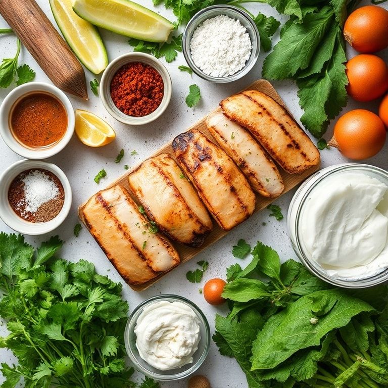 Ingredients for Grilled Thai Coconut Chicken Skewers for a Tropical Escape – Easy Homemade Skewers for Fresh Summer Flavor