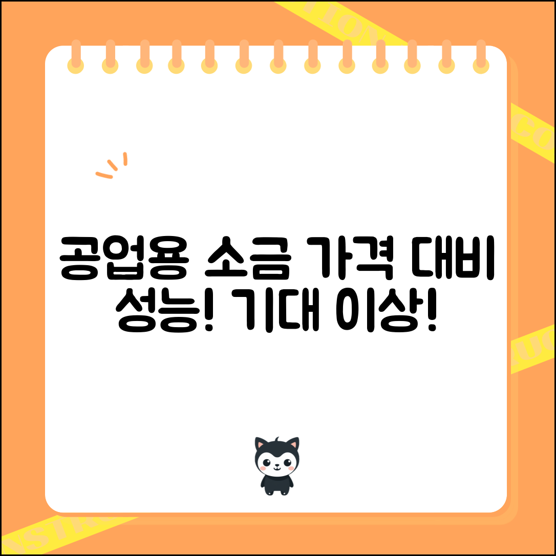 “공업용소금, 가격 대비 성능이 기대 이상이었어요!”