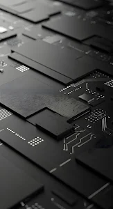 Dark Minimalist Microchip Circuit Board Technology Detail