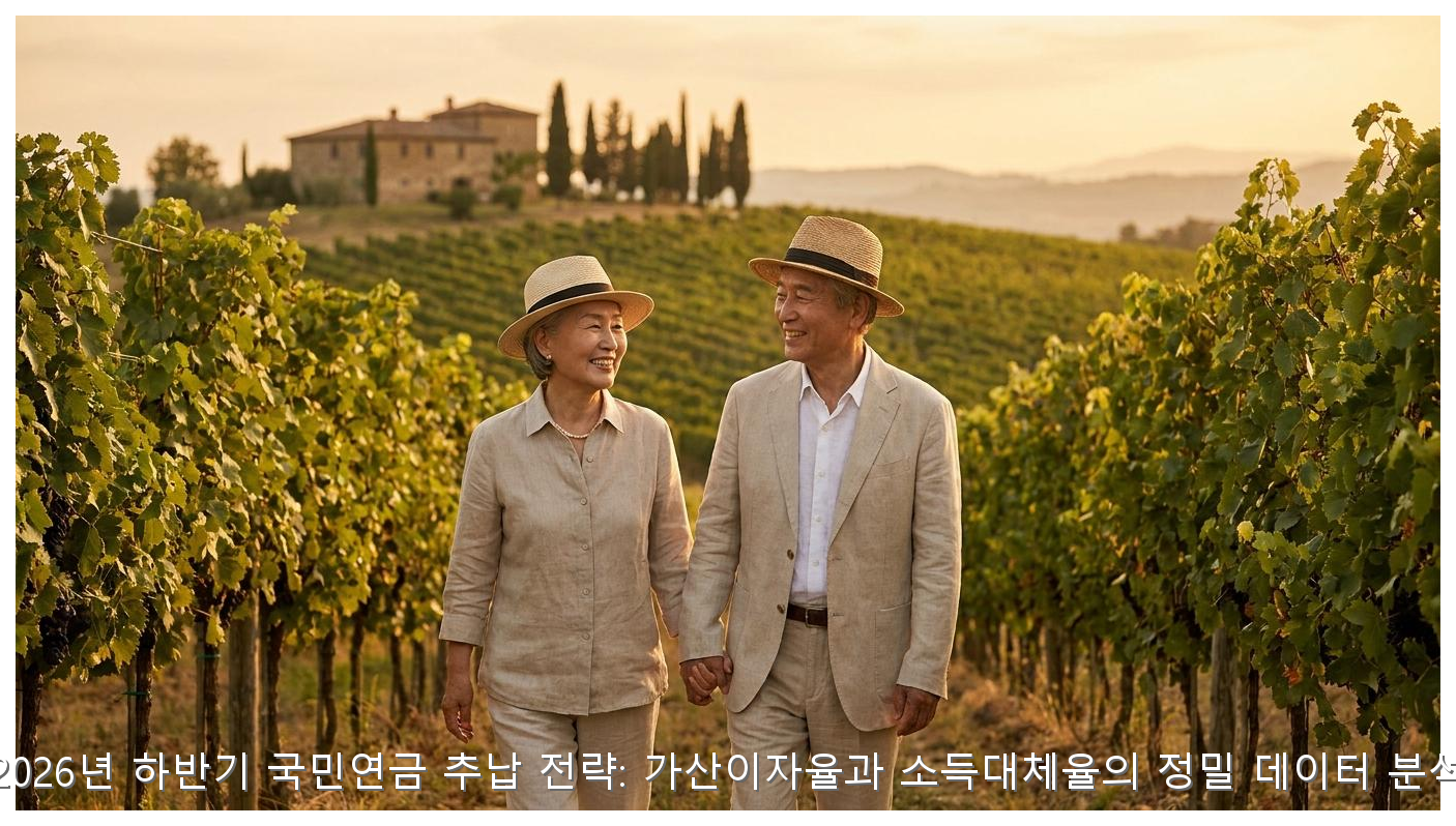 2026년 하반기 국민연금 추납 전략: 가산이자율과 소득대체율의 정밀 데이터 분석 핵심 안내 및 분석 인포그래픽 (4)