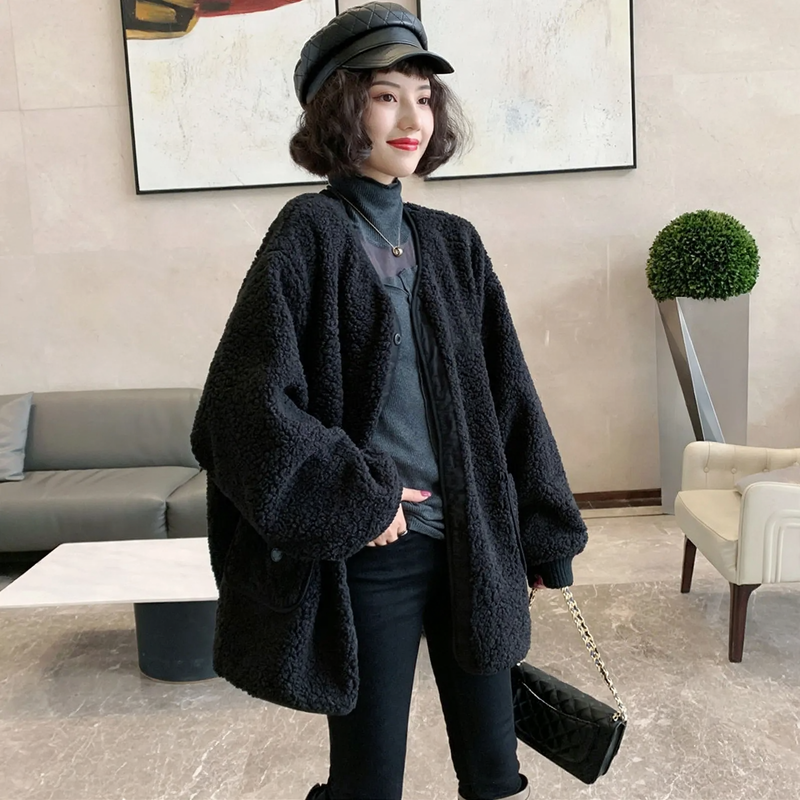 Sheep Fleece Coat, Oversized, Winter