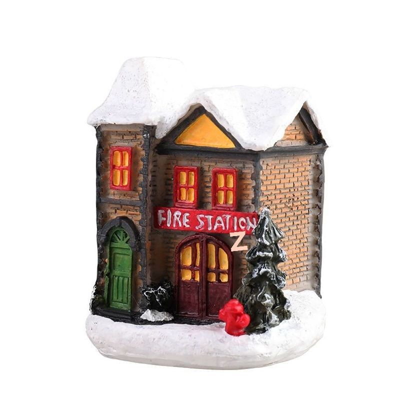 Illuminated Christmas House made of Resin