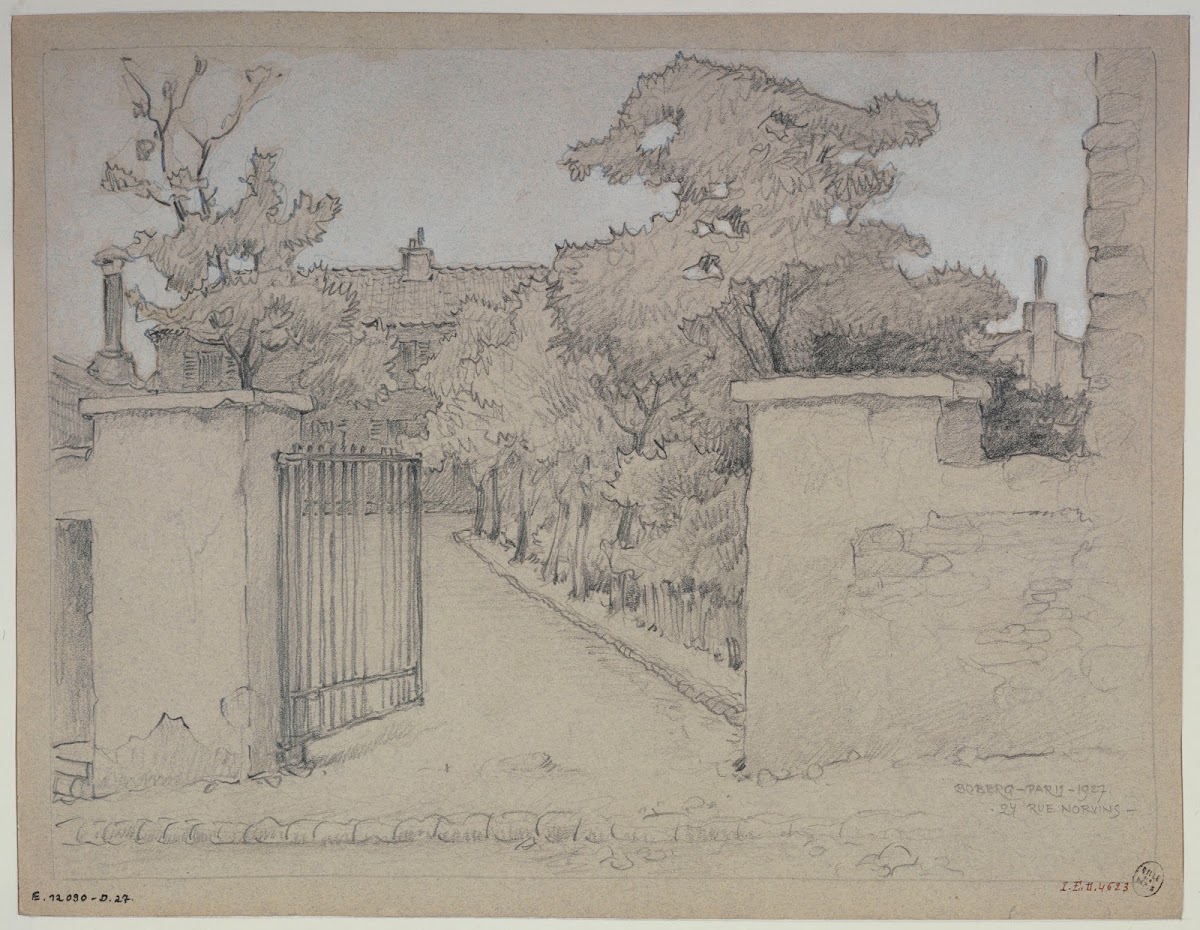 Le jardin dune maison 24 rue Norvins 1927