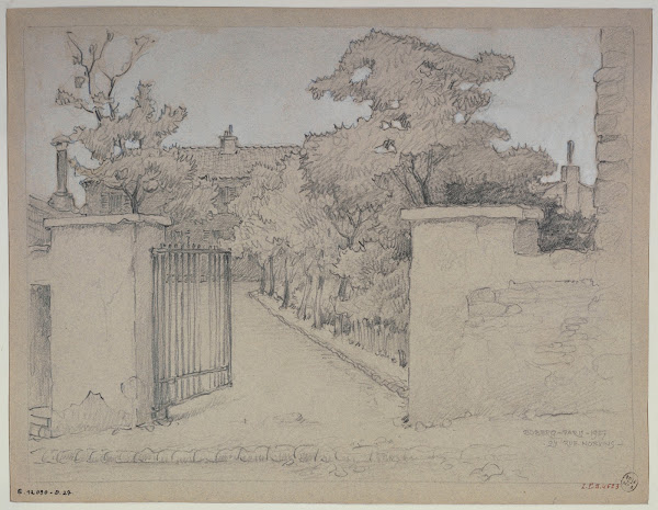 Le jardin dune maison 24 rue Norvins 1927
