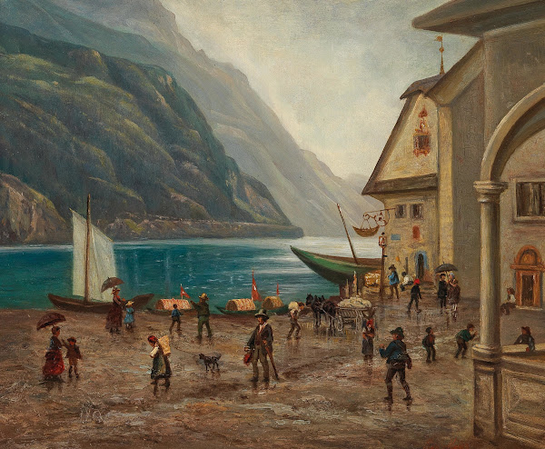 On the Shore of Lake Königssee near Berchtesgaden 1845