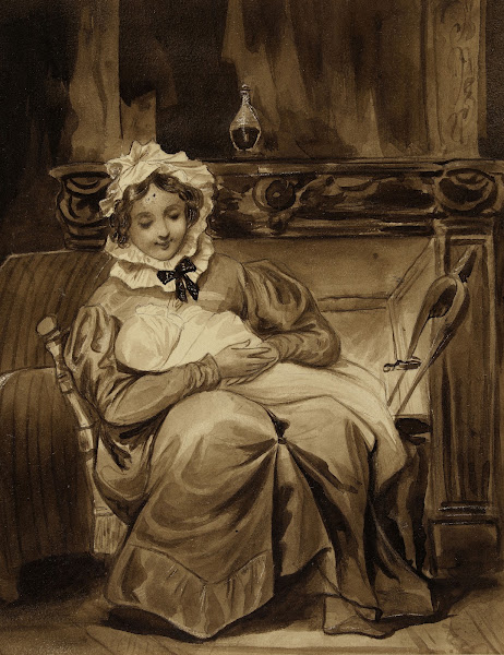 Mme Victor Hugo endormant lun de ses enfants 1824