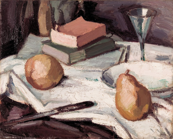 Still life with pears and wineglass ca 1915