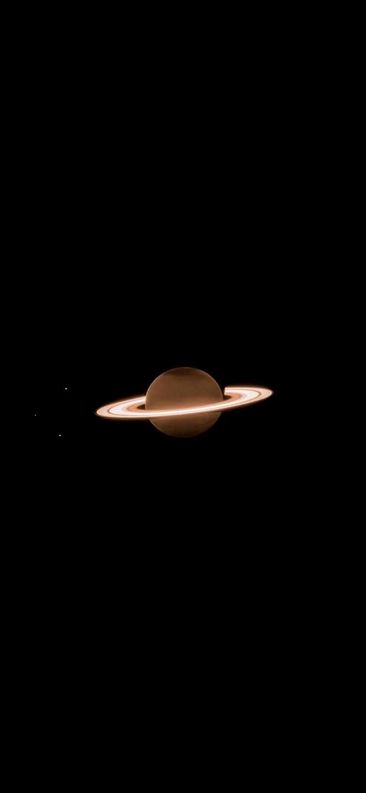 Planet Saturn in Deep Space - Minimalist Space Art Full HD iPhone Wallpaper (1284x2778)