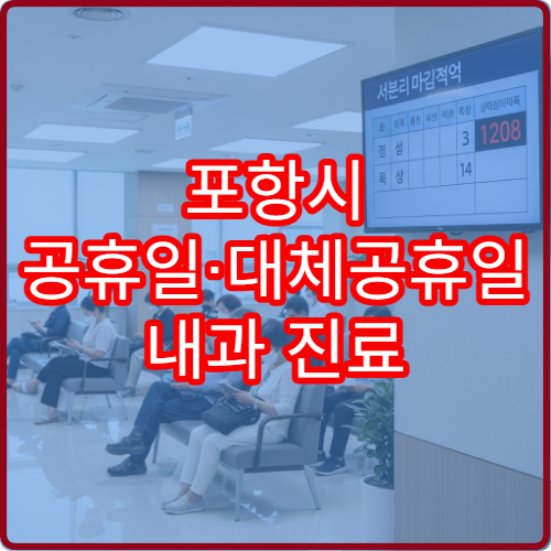 포항시 공휴일·대체공휴일 내과 진료 병원 감기·장염 치료 가능