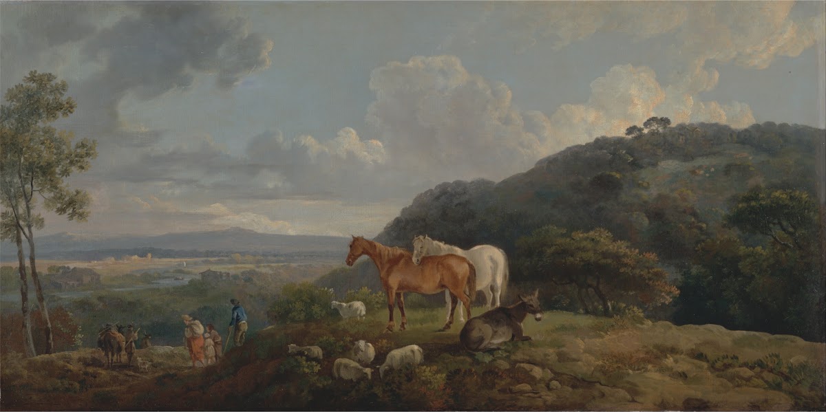 Morning Landscape with Mares and Sheep ca 1775