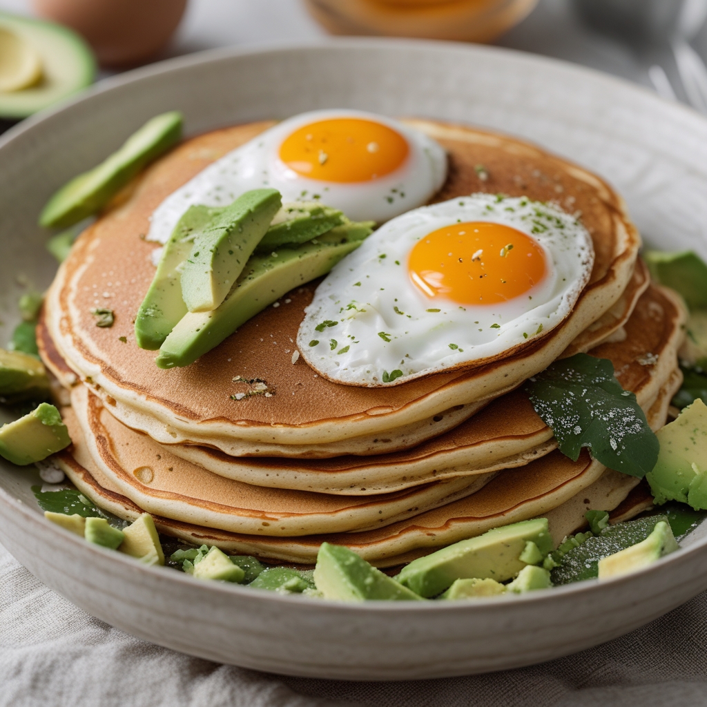 Final Savory Coconut Flour Pancake Breakfast Bowl with Turmeric Scrambled Eggs
