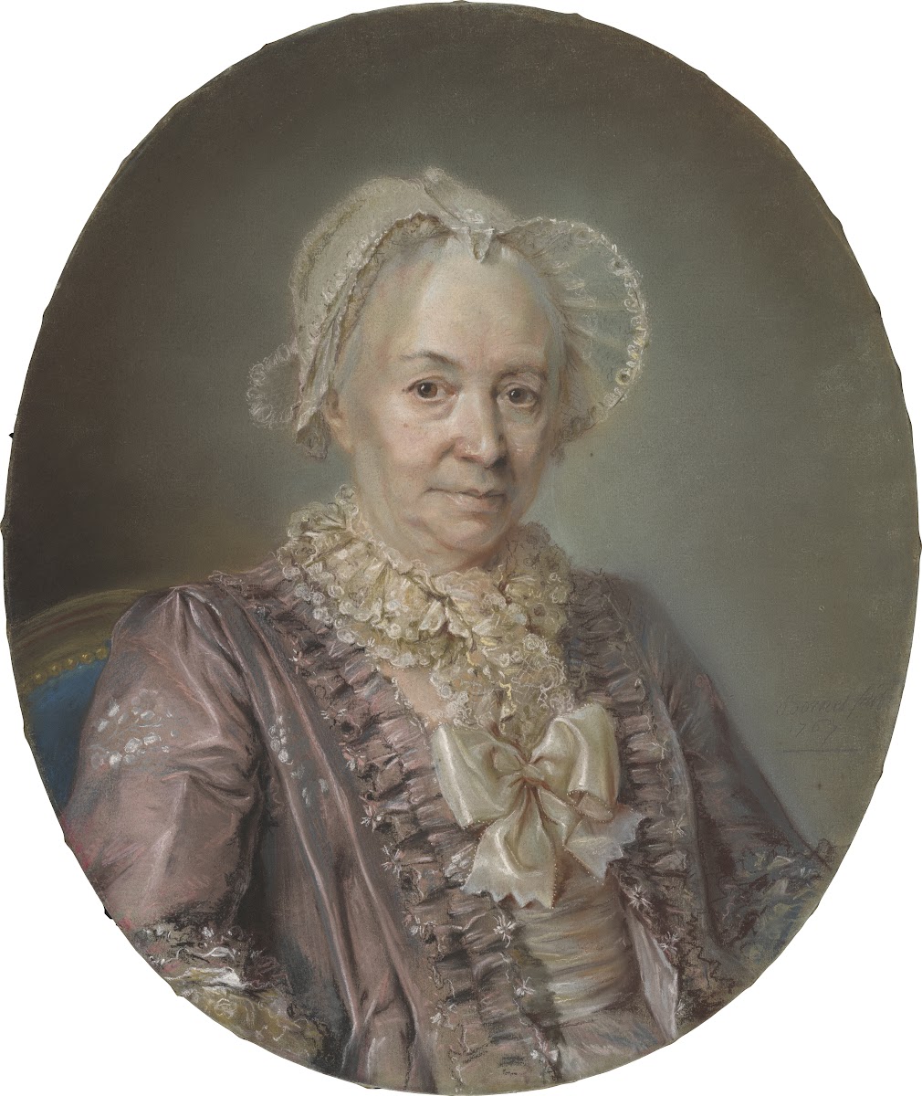An Elderly Lady In A Mauve Silk Dress 1767