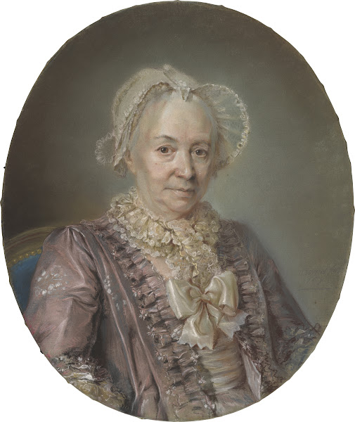 An Elderly Lady In A Mauve Silk Dress 1767