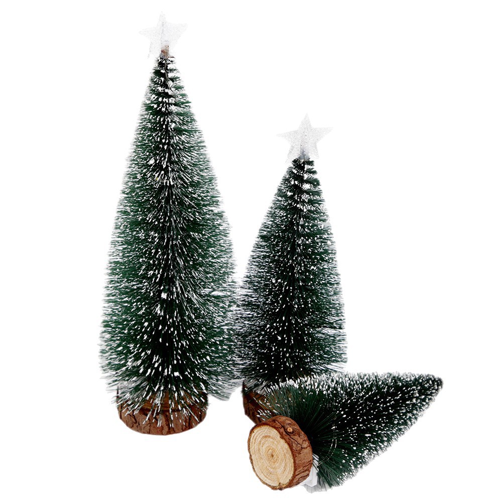 Illuminated mini Christmas tree with snow effect