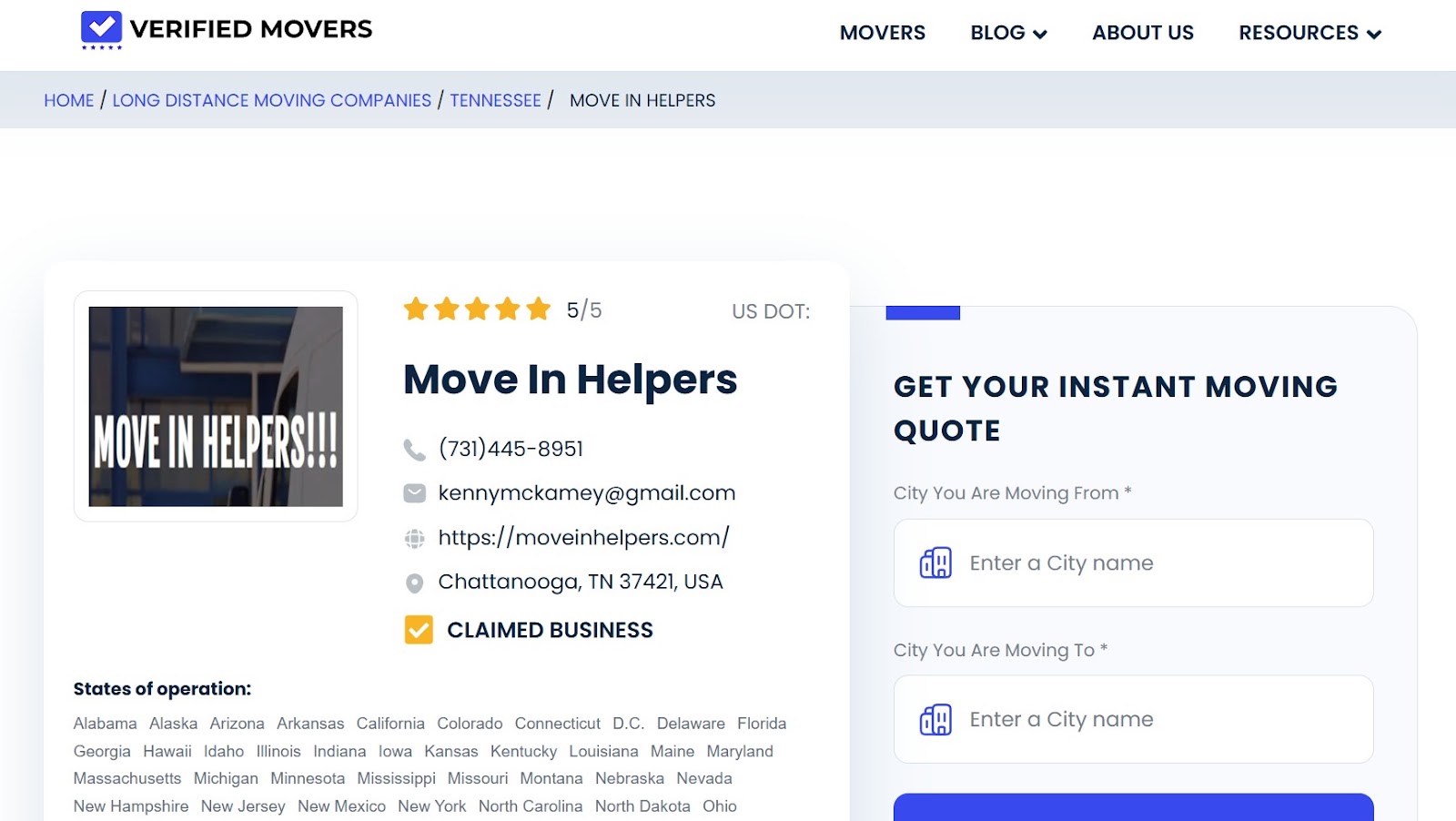 Verified Movers Reviews Preview