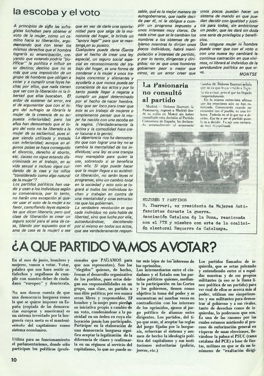 Mujeres Libres, junio 1977, página 10