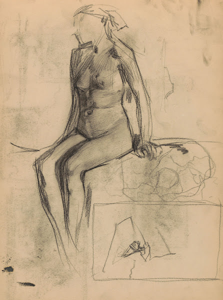 Zittende naakte vrouw 1887
