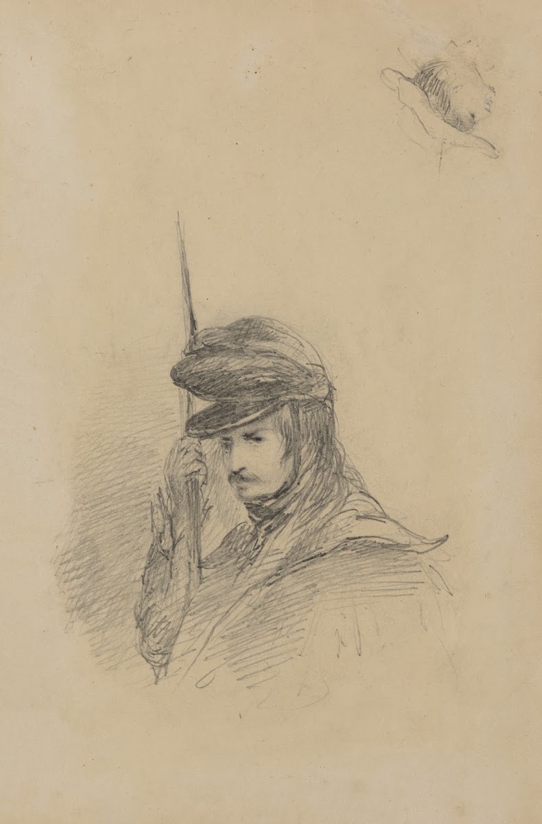 Soldiers bust and head of a woman