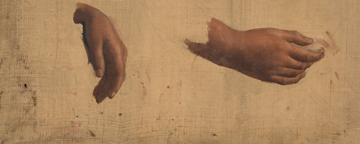 Studies for the two hands of the young girl in Cauchemar