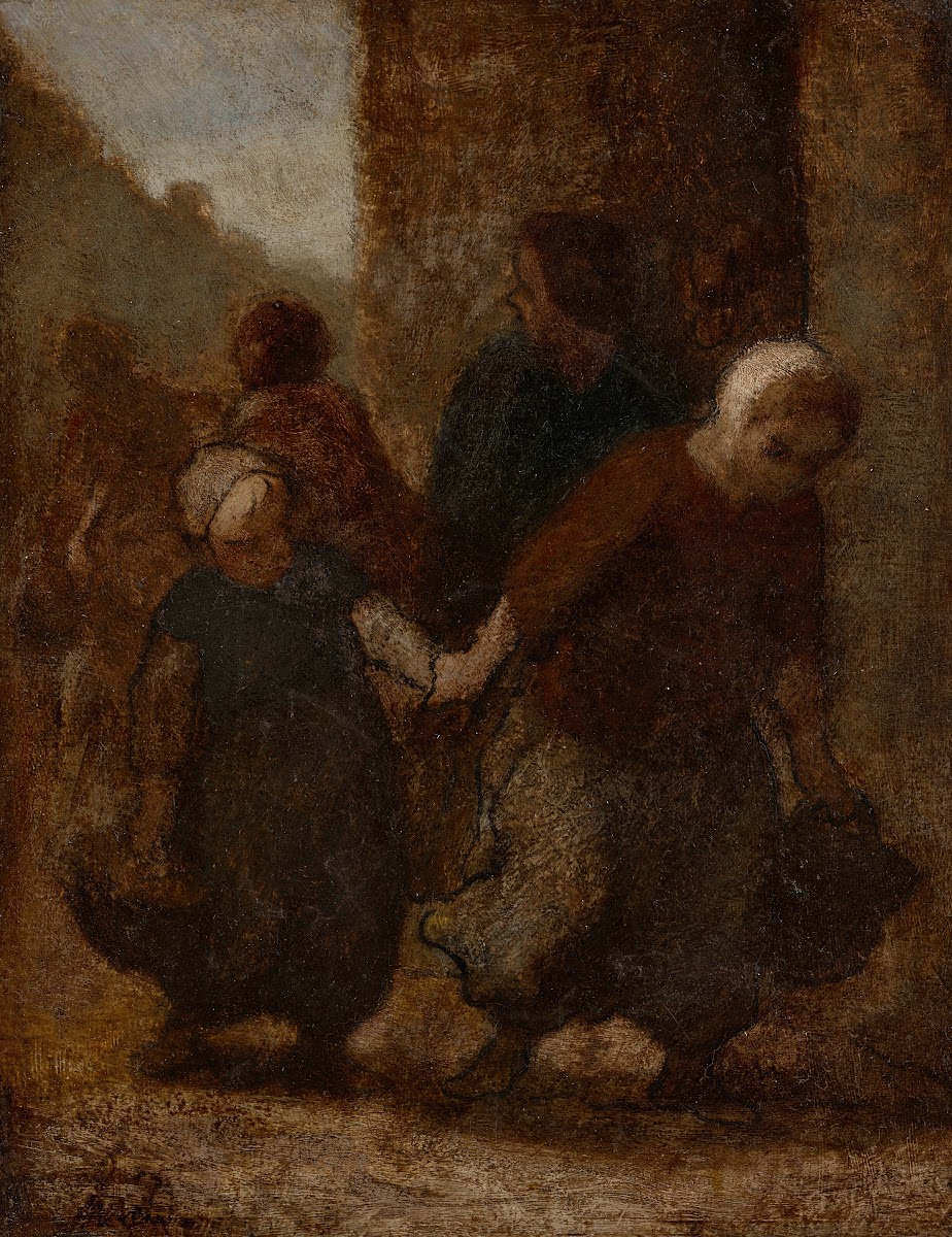 Enfants courant Sortie de lécole circa 1847