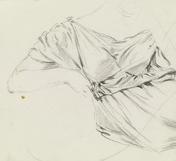 Gewand und rechter Arm der Sitzenden aus der Vorbereitung zum Kostümball ca 1879
